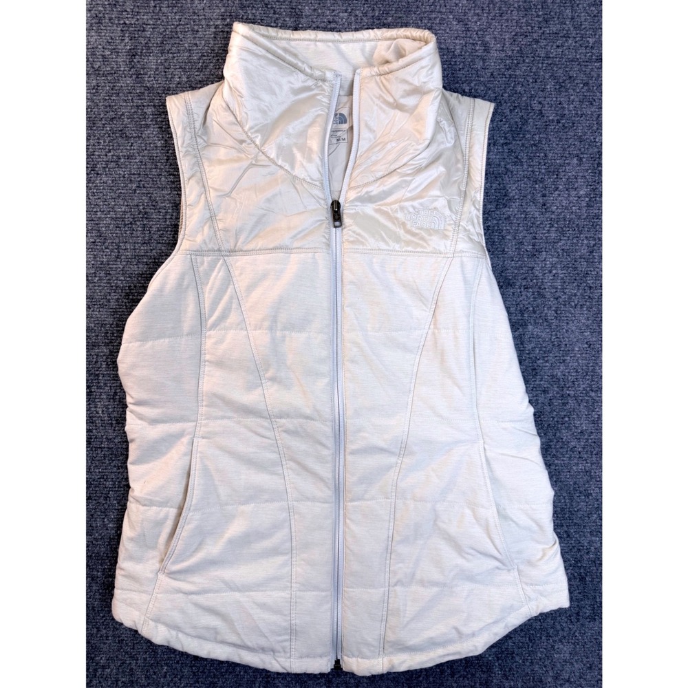 The North Face Womens M Beige Insulated Puffer Vest Full Zip Hiking NF0A2THC